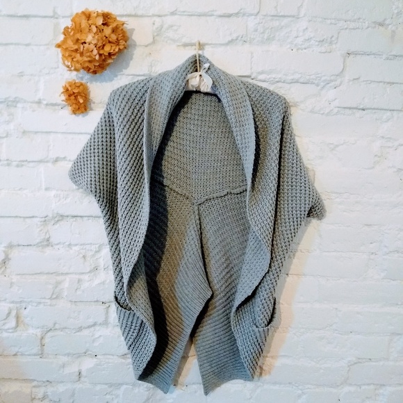 Heart- n- Crush Sweaters - DRAPING  OPEN NECK KNIT CARDIGAN SWEATER